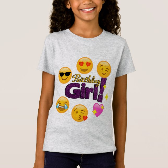Födelsedagflicka (emojis) tee (Framsida)