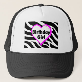 Födelsedagflicka (hjärtazebra ränder) keps