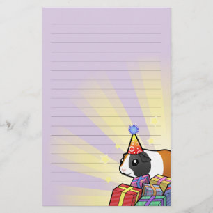 Födelsedagförsökskanin (släta hår), brevpapper