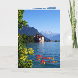 Födelsedaghälsningar - Chateau Chinon, Montreux Kort