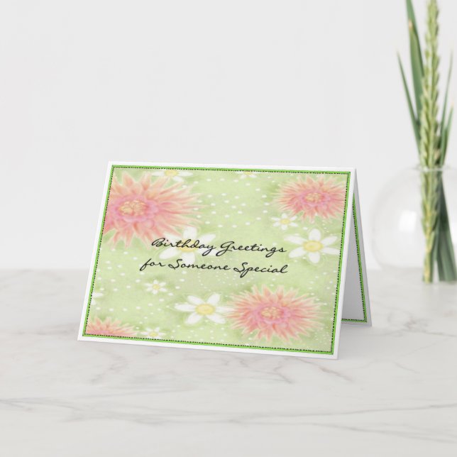 Födelsedaghälsningar - någon som är speciell kort (Framsida)