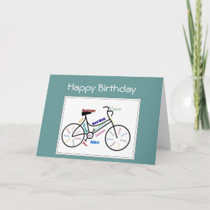 Födelsedaghälsningcykeln cyklar, den Motivational Kort
