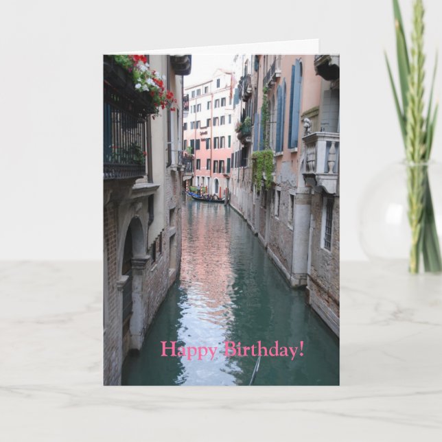 Födelsedaghälsningkort med Venedig, italiendesign Kort (Framsida)