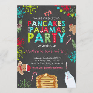Födelsedaginbjudan för jul pannkaka och Pajamas Inbjudningar