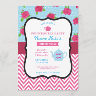 Födelsedaginbjudan för Princess Tea Festa Alice Inbjudningar