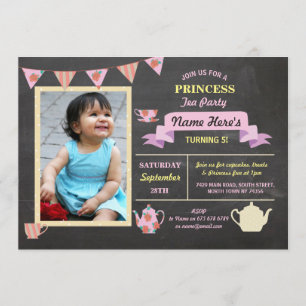 Födelsedaginbjudan för Princess Tea Festa Krita Inbjudningar