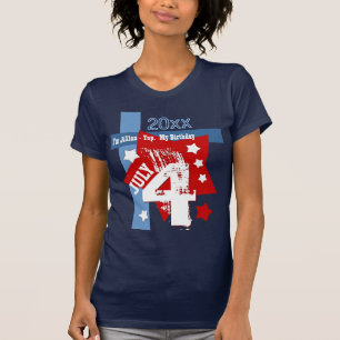 FÖDELSEDAGJuli 4th RÖTT VITT BLÅTT beställning T Shirt