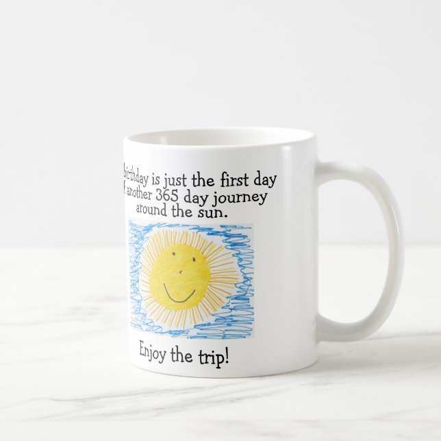 FÖDELSEDAGkaffe koppar, resa 365 runt om solen Kaffemugg (Höger)