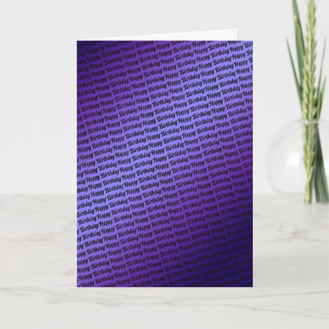 Födelsedagkort med att upprepa själv-färgad text kort (Framsida)