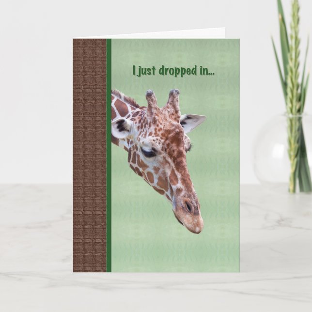 Födelsedagkort med den frågvisa giraffet kort (Framsida)