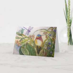 Födelsedagkort med hummingbirden kort