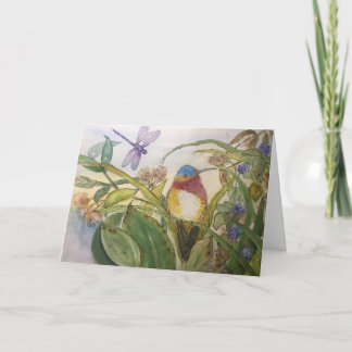 Födelsedagkort med hummingbirden kort