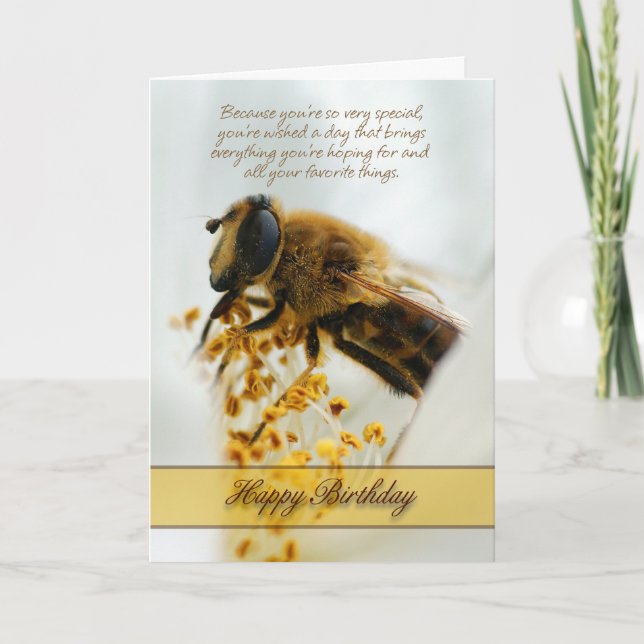 Födelsedagkort med surrflugan (Eristalis tenax) Kort (Framsida)
