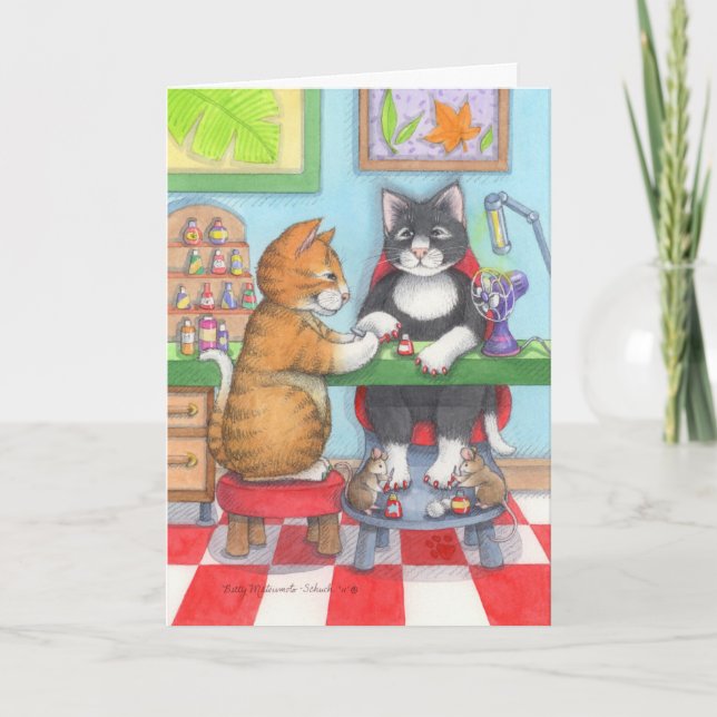 FödelsedagManicureknopp & Tony Notecard Kort (Framsida)