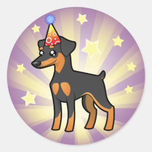 FödelsedagminiatyrPinscher/Manchester Terrier Runt Klistermärke