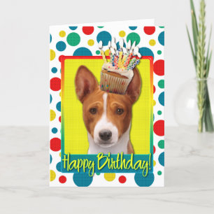 Födelsedagmuffin - Basenji Kort