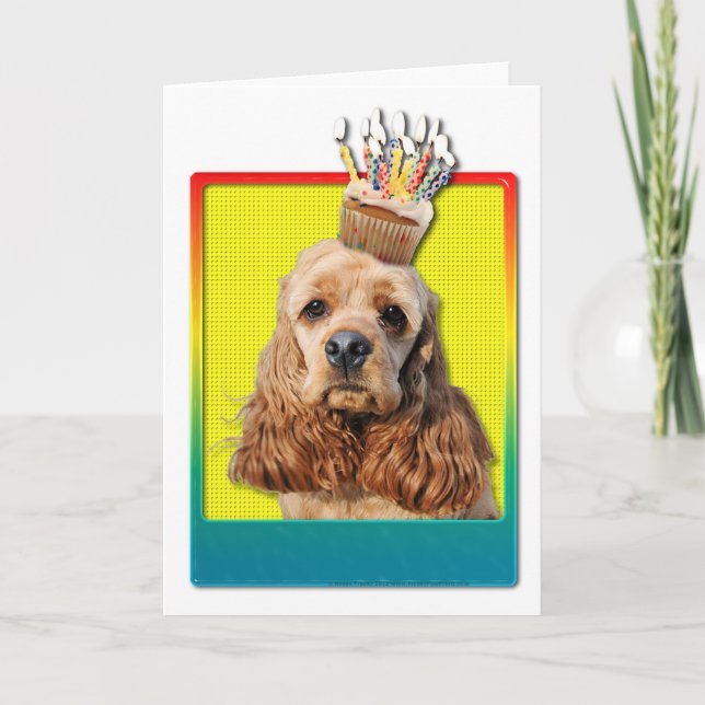 Födelsedagmuffin - cockerspanielSpaniel Kort (Framsida)