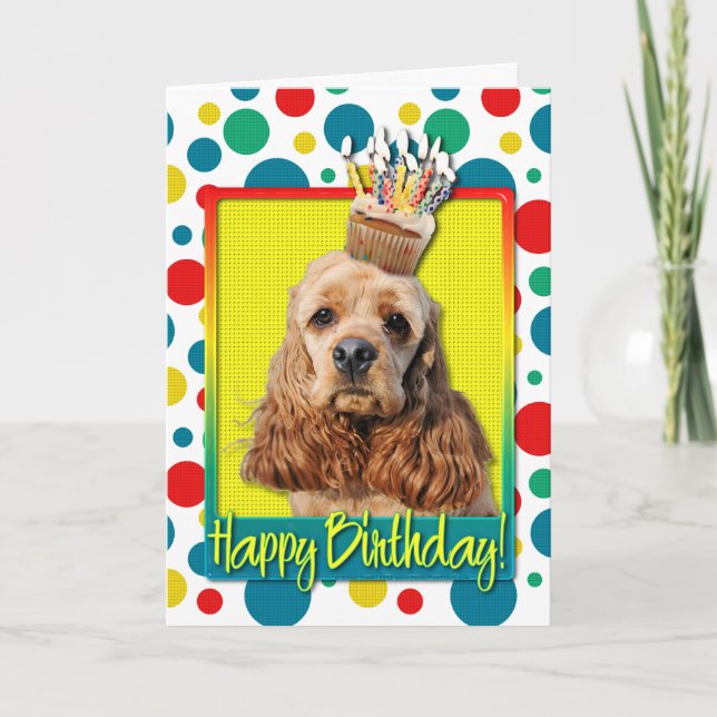 Födelsedagmuffin - cockerspanielSpaniel Kort (Framsida)