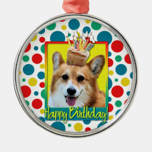 Födelsedagmuffin - Corgi - Owen Julgransprydnad Metall