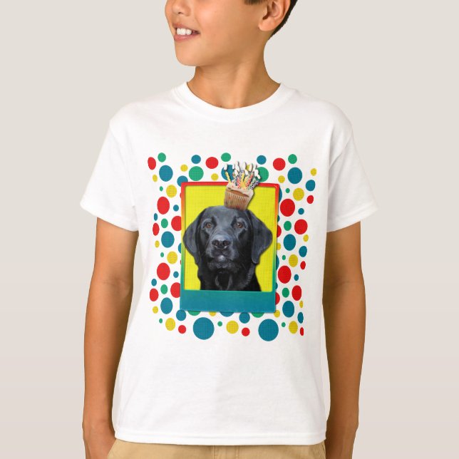 Födelsedagmuffin - Labrador - svart - Gage Tee (Framsida)