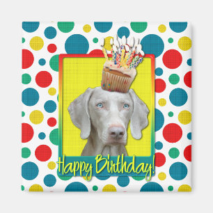 Födelsedagmuffin - Weimaraner Magnet