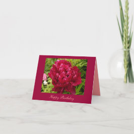 Födelsedagpionnotecard Kort