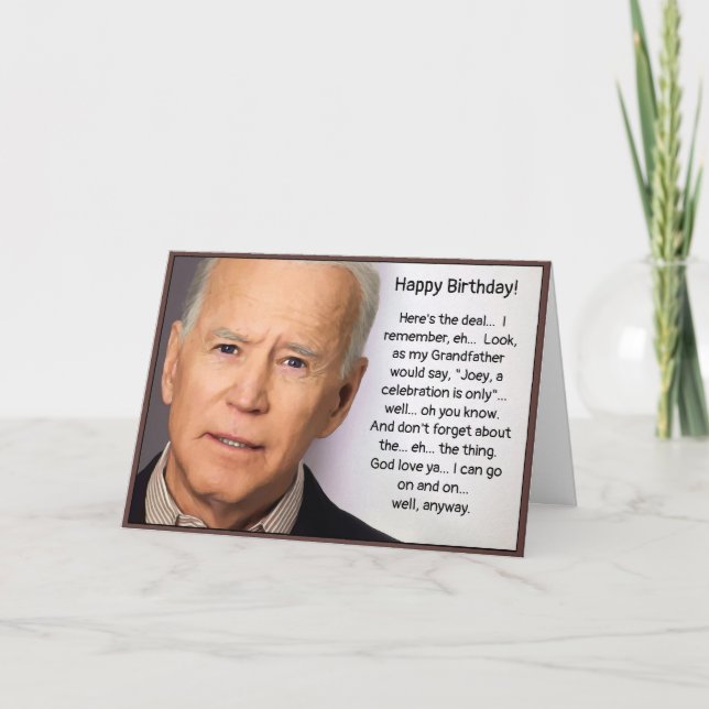 Födelsedags Biden-kort Helgkort (Framsida)