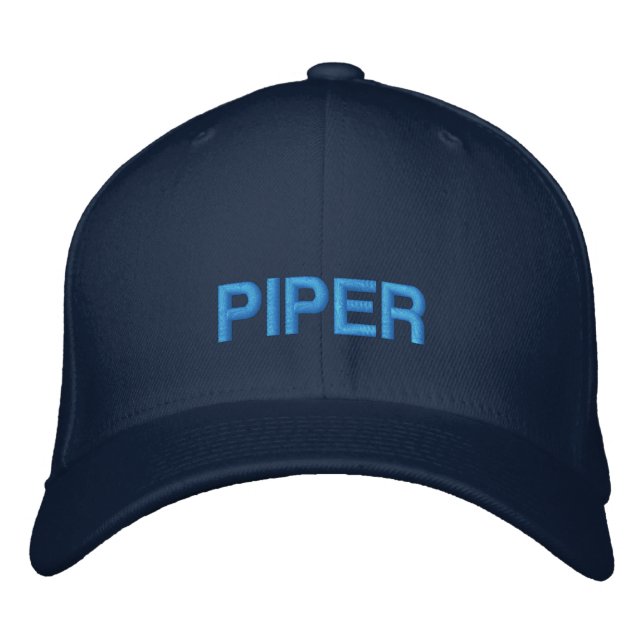 Födelsedags Blå Piper Typografi Enkel Aviation Broderad Keps (Framsida)