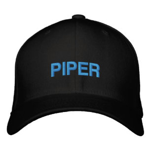 Födelsedags Blå Piper Typografi Enkel Aviation Broderad Keps