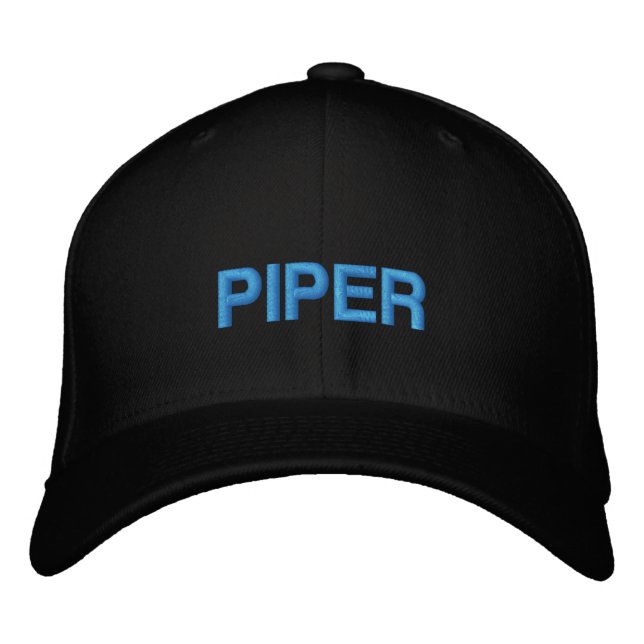 Födelsedags Blå Piper Typografi Enkel Aviation Broderad Keps (Framsida)