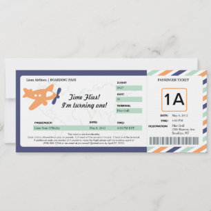 Födelsedags Boarding Pass Biljett Inbjudningar