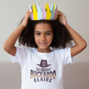"Födelsedags Buckaroo" Cowgirl Västerländska Barn  T Shirt