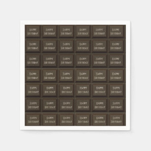 Födelsedags chokladkaka i mörk choklad pappersservett