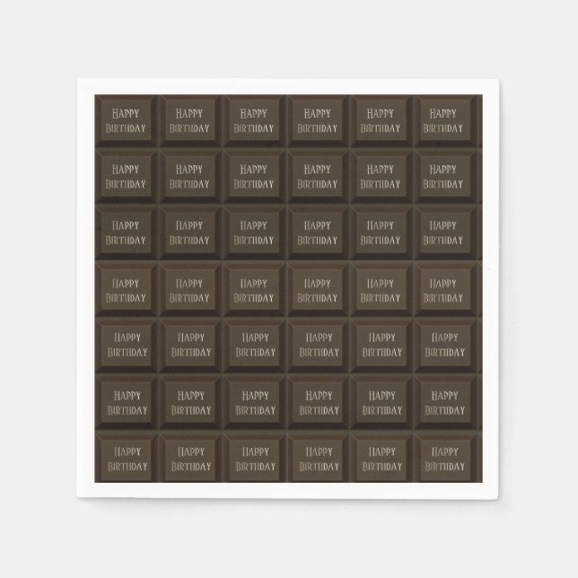 Födelsedags chokladkaka i mörk choklad pappersservett (Framsidan)