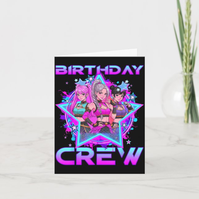 Födelsedags Crew K Pop Kids Tjejer K-pop Födelseda Kort (Framsida)