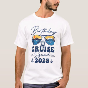 Födelsedags Cruise Squad 2025 Semester Matchande F T Shirt