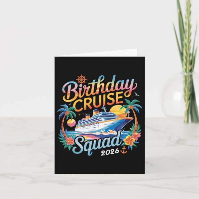 Födelsedags Cruise Squad 2026 Familjens kryssnings Kort (Framsida)