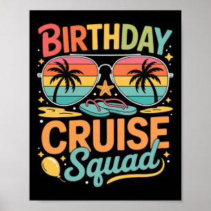Födelsedags Cruise Squad Familje Semester Återföre Poster