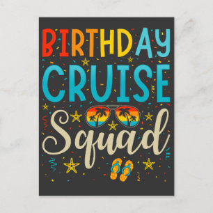 Födelsedags Cruise Squad Kryssning Semester Vykort