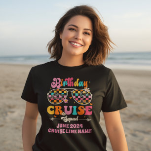 Födelsedags Cruise Squad retro solglasögon T Shirt