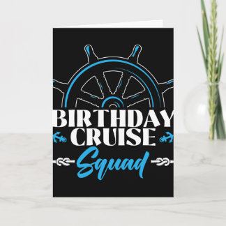 Födelsedags Cruise Squad Segling Båtliv Familj Gru Kort