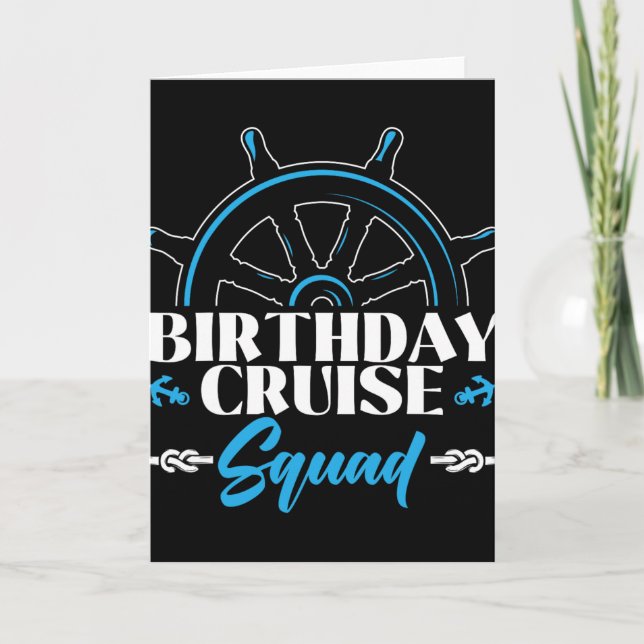 Födelsedags Cruise Squad Segling Båtliv Familj Gru Kort (Framsida)