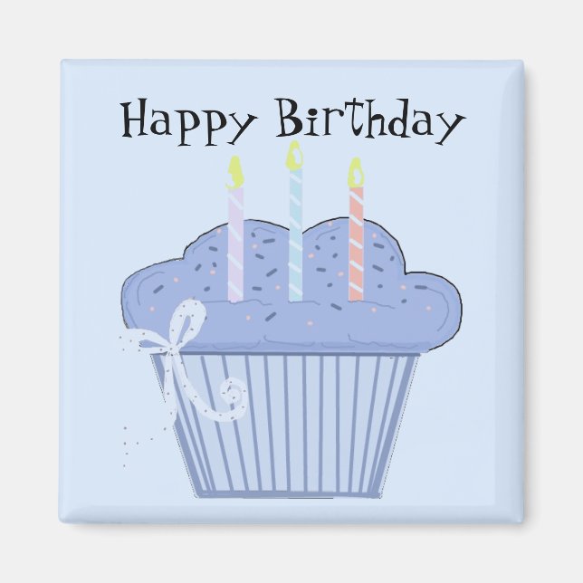 Födelsedags Cupcake Magnet (Framsidan)
