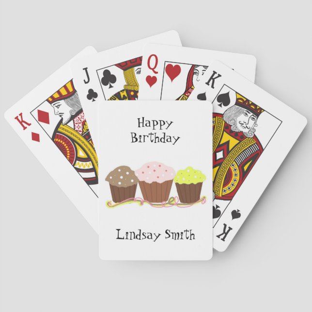 Födelsedags Cupcakes Spel Kort (Baksidan)