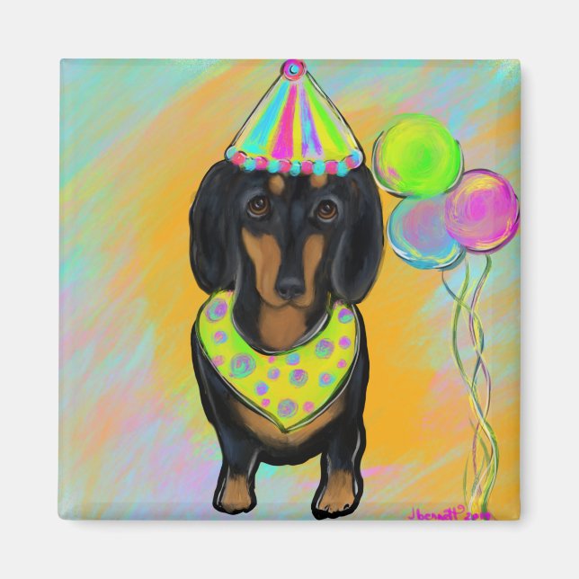 Födelsedags Doxie Magnet (Framsidan)
