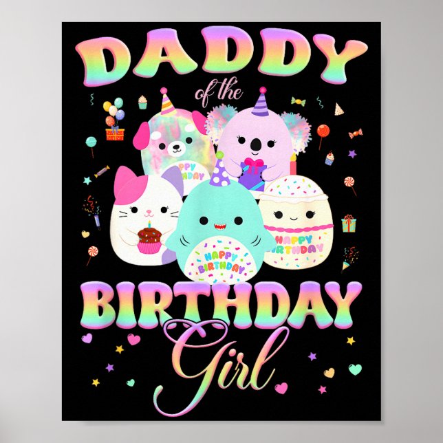 Födelsedags Familj Squish Squad Pappa Till Födelse Poster (Framsidan)