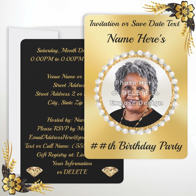 Födelsedags FOTO Inbjudningskort eller Spara datum (Birthday photo invitation card or photo save the dates. Memorable, personalized birthday invitations)