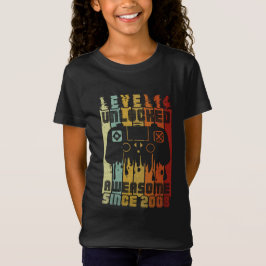 Födelsedags Gamer T-Shirt: Nivå 14 Upplåst 2008 T Shirt