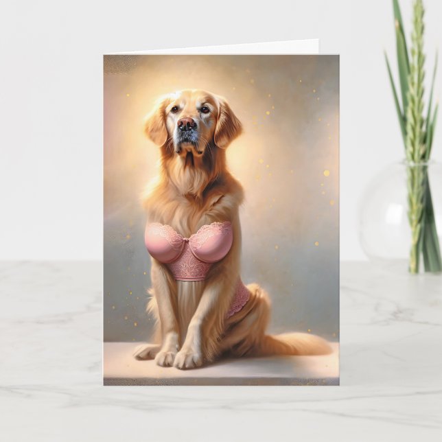 Födelsedags Golden Retriever-modell Kort (Framsida)