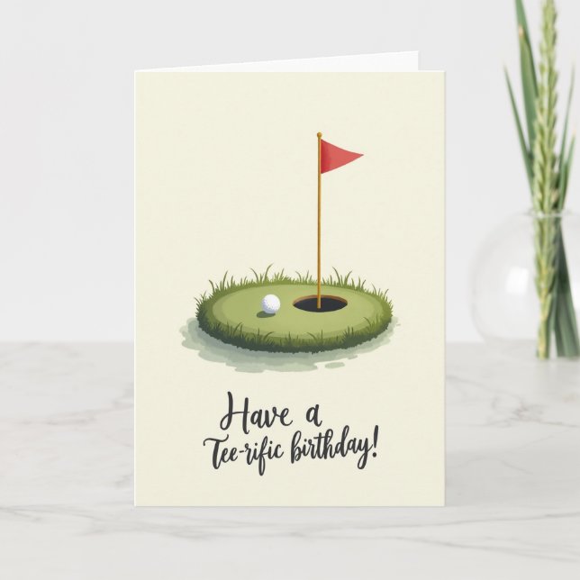Födelsedags Golf Grön Kort (Framsida)